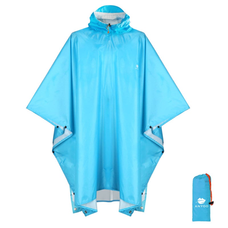 ANYOO Hooded Rain Poncho for Adults Waterproof Lightweight Rain Coats for Men Women Reusable Rain Jacket for Emergency Camping Outdoor Activities - Image 1